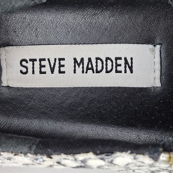 Steve Madden Black/White Glammar Snakeskin Slip On Platform Sneakers Size 6M - Picture 11 of 12